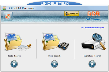 Windows FAT partition data recovery software screenshot
