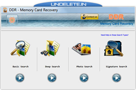 Memory card data recovery software screenshot